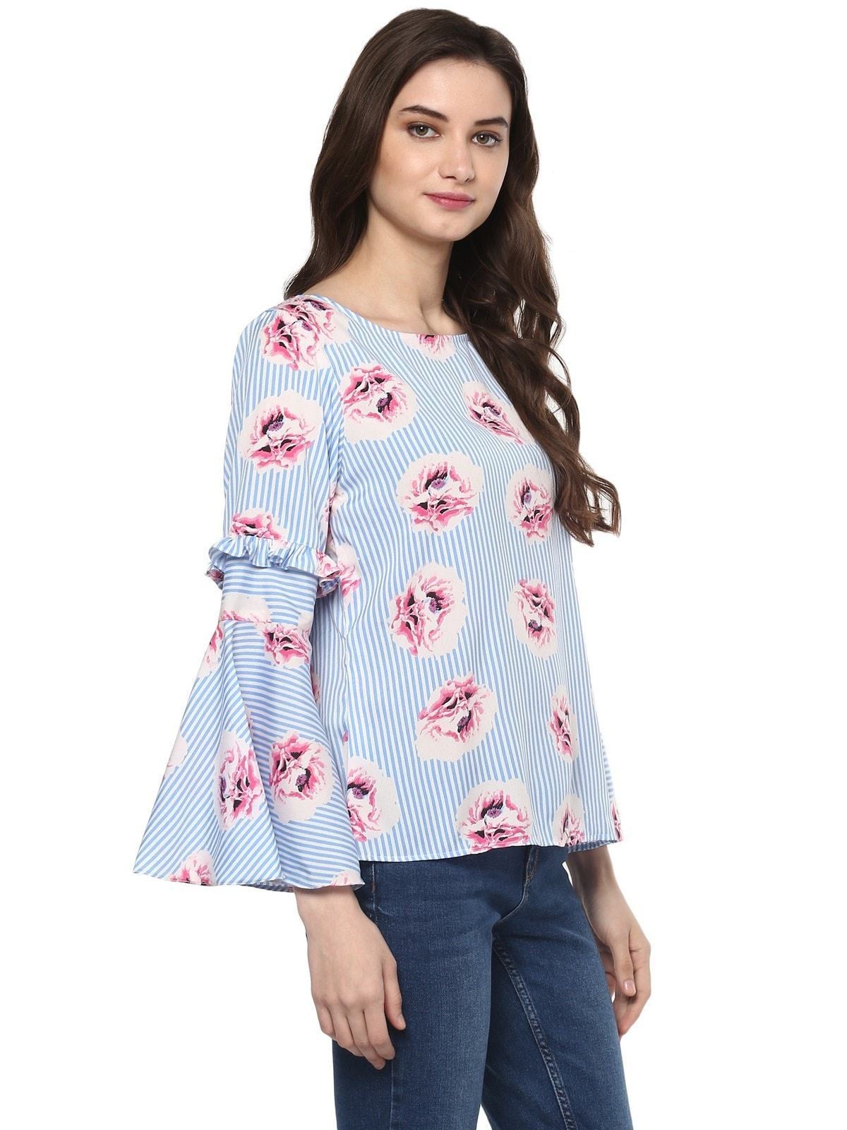 Women's Striped Floral Top - Pannkh
