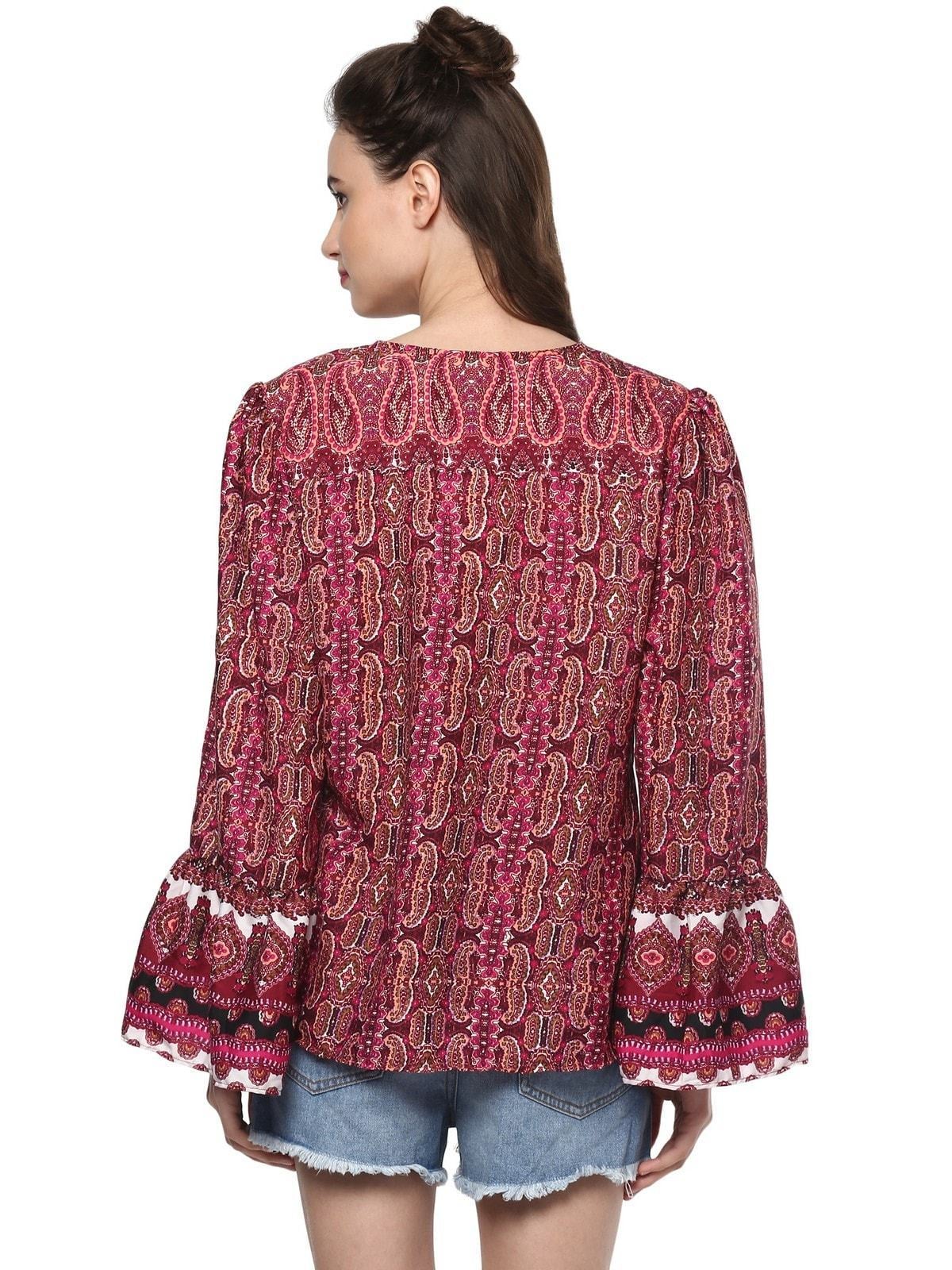Women's Printed Front Tie-Up Top - Pannkh