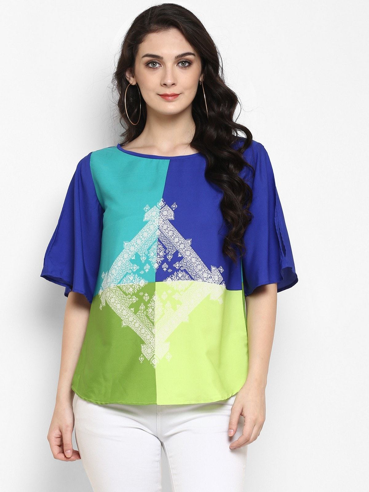 Women's Quirky Placement print Top - Pannkh