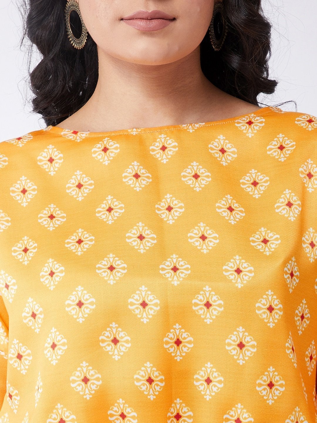 Women's Kasturi Digital Printed Bell Sleeves Top - Pannkh