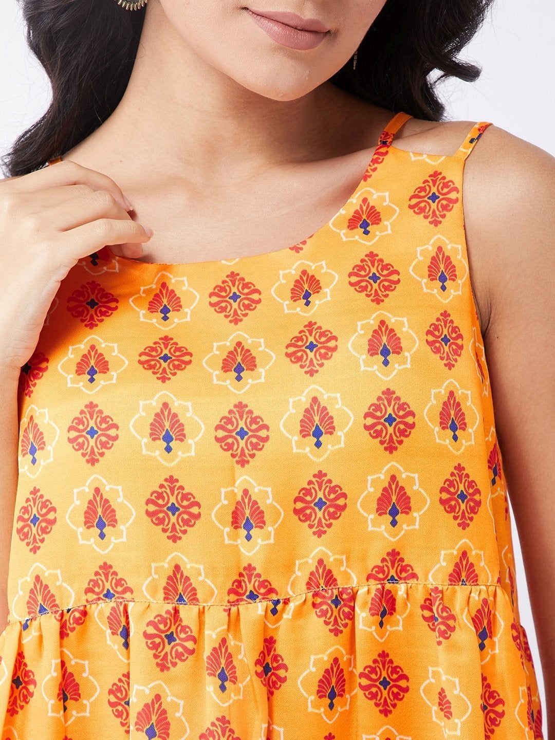 Women's Kasturi Digital Printed Sleeveless Top - Pannkh