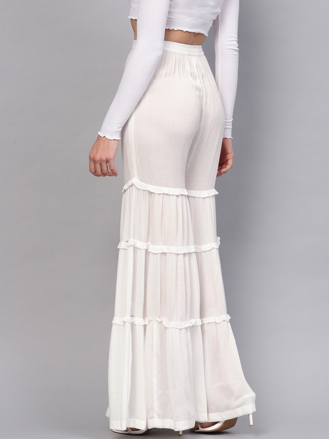 Women's Tiered Flared Palazzo - Pannkh