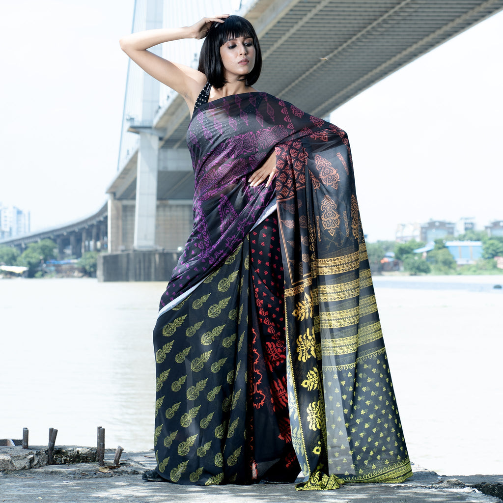 Women's Utsav Digital Printed Satin Georgette Saree