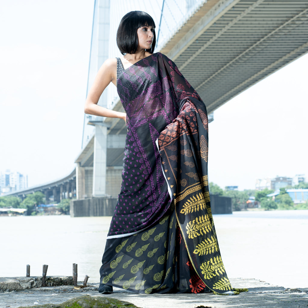 Women's Utsav Digital Printed Satin Georgette Saree