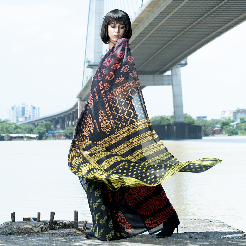 Women's Utsav Digital Printed Satin Georgette Saree