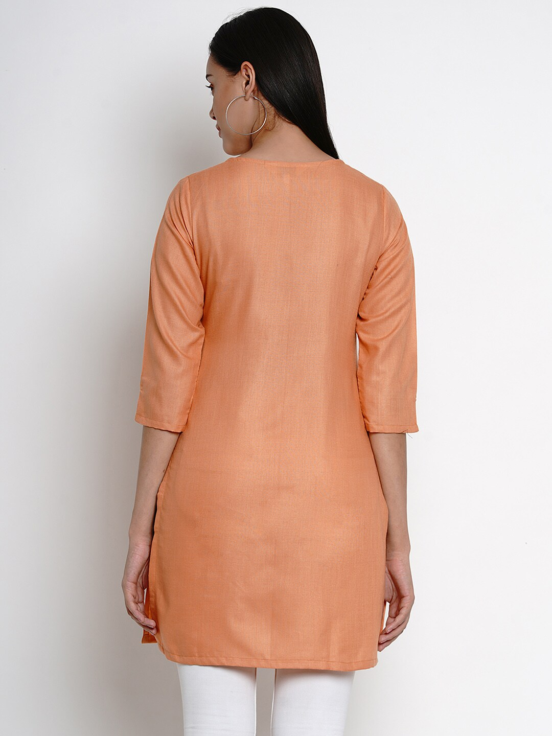 Women's  Orange Tunic With Gota Detailing - Wahe-NOOR