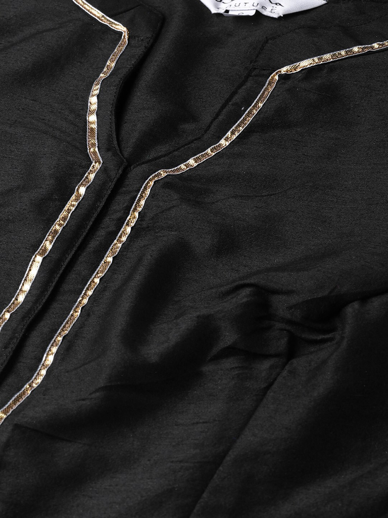 Women's  Black Solid Lehanga Choli With Dupatta 1