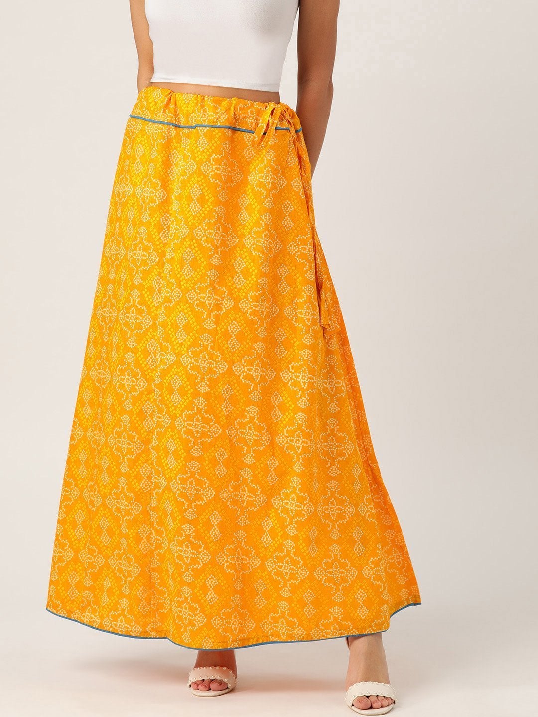 Women's Yellow Bandhini Skirt - InWeave