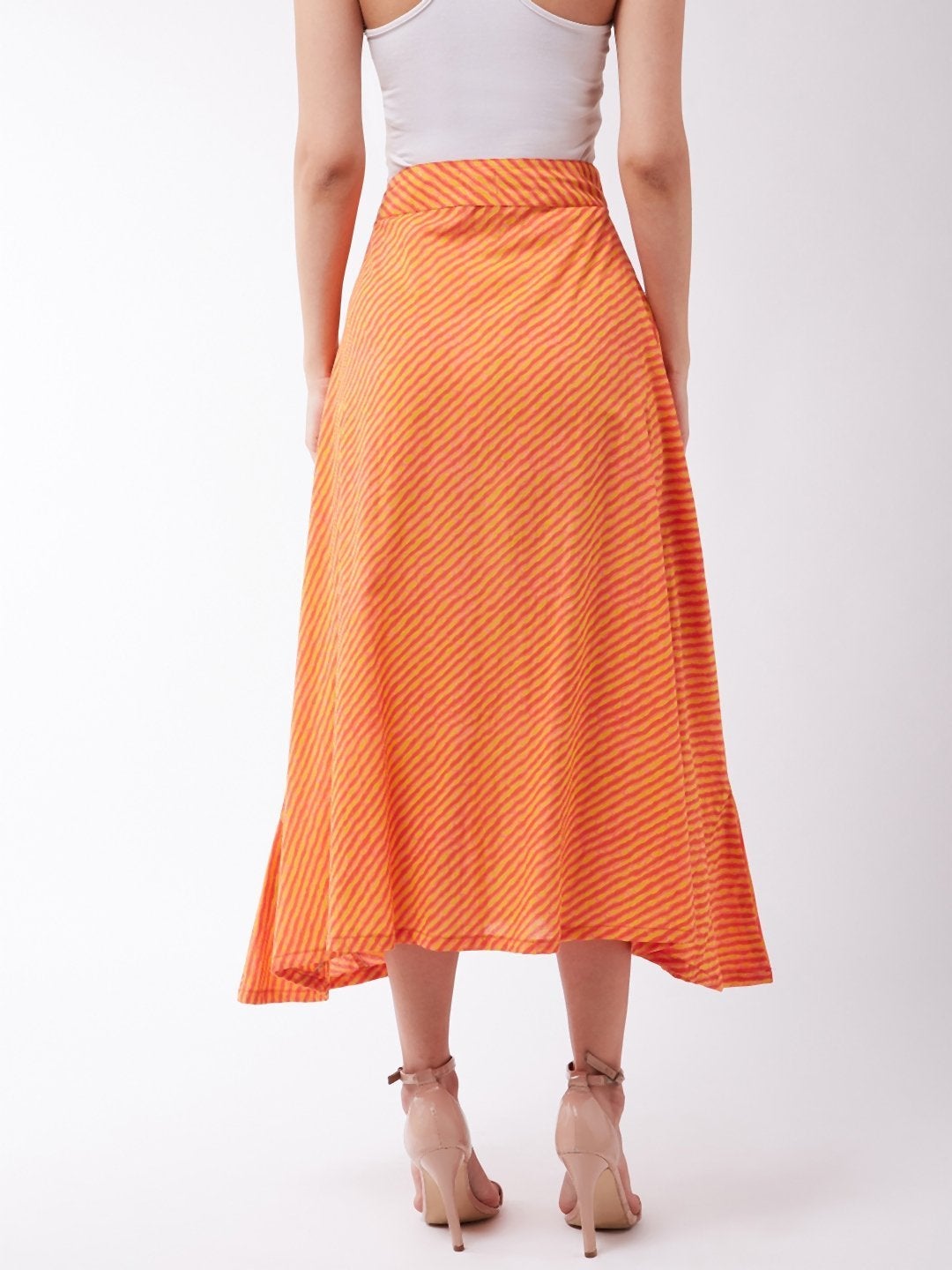 Women's Orange Mustard Lahriya Skirt - InWeave