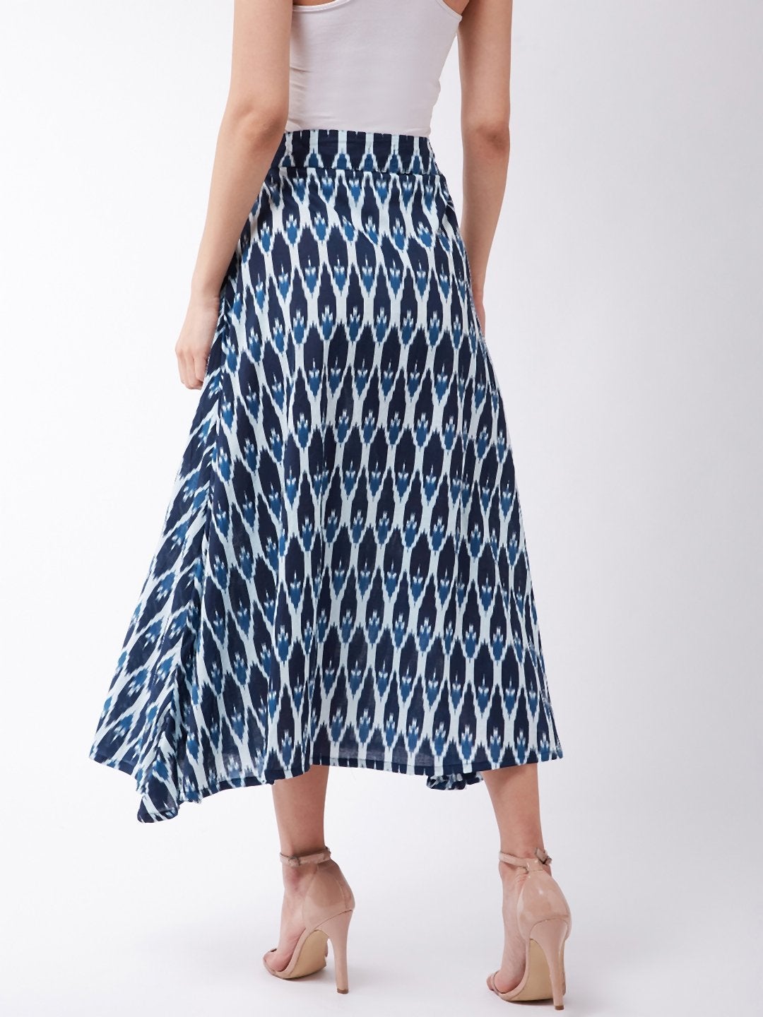 Women's Blue Ikkat Skirt - InWeave