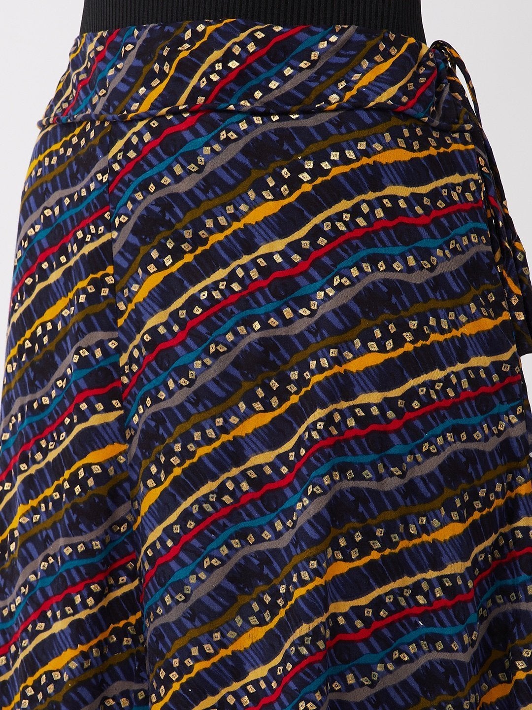 Women's Denim Blue Lahariya Skirt - InWeave