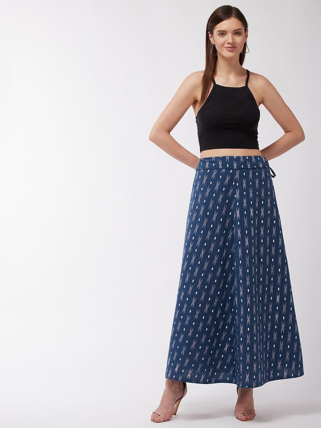 Women's Berry Blue Ikkat Skirt - InWeave