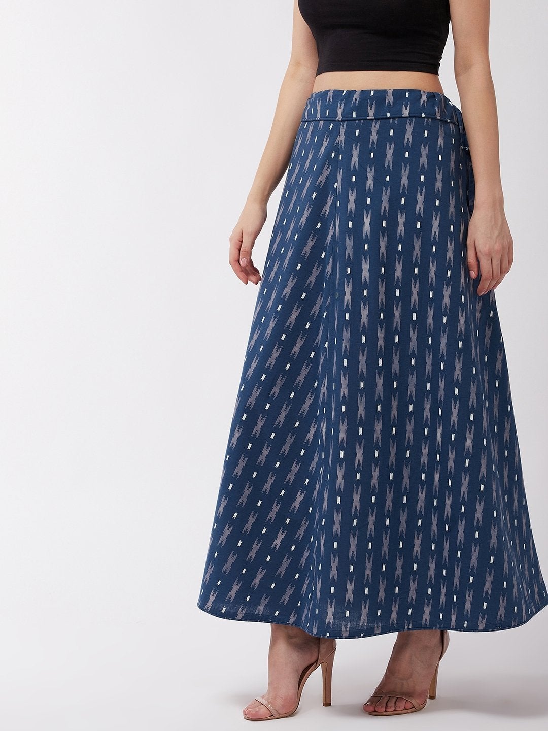 Women's Berry Blue Ikkat Skirt - InWeave