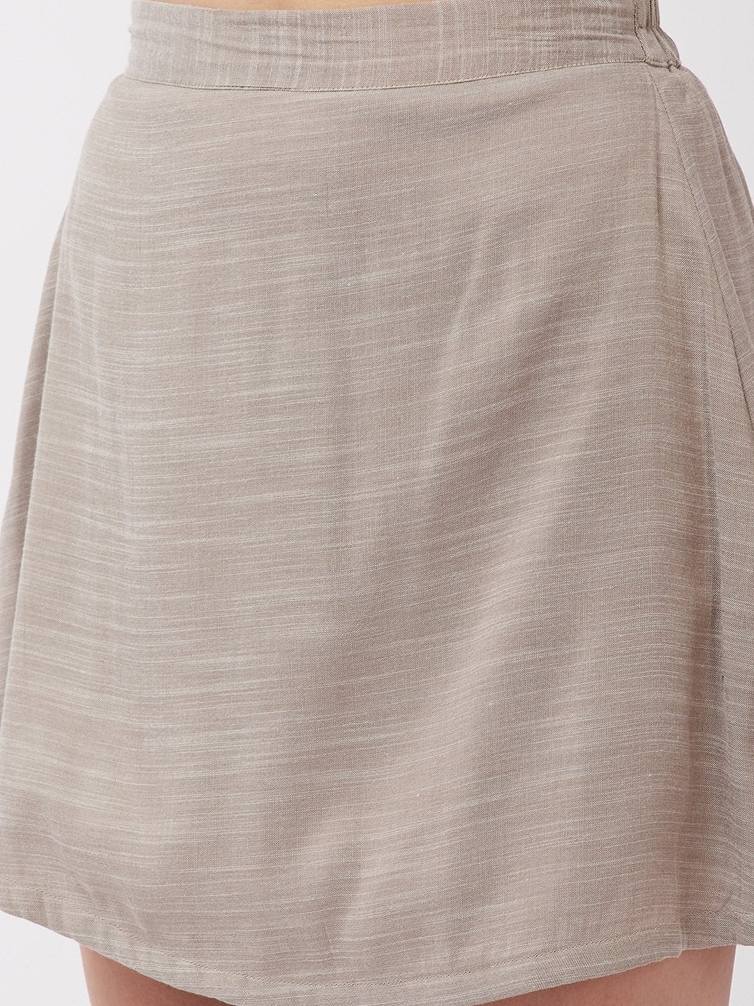 Women's Mushroom Gray Short Skirt - InWeave