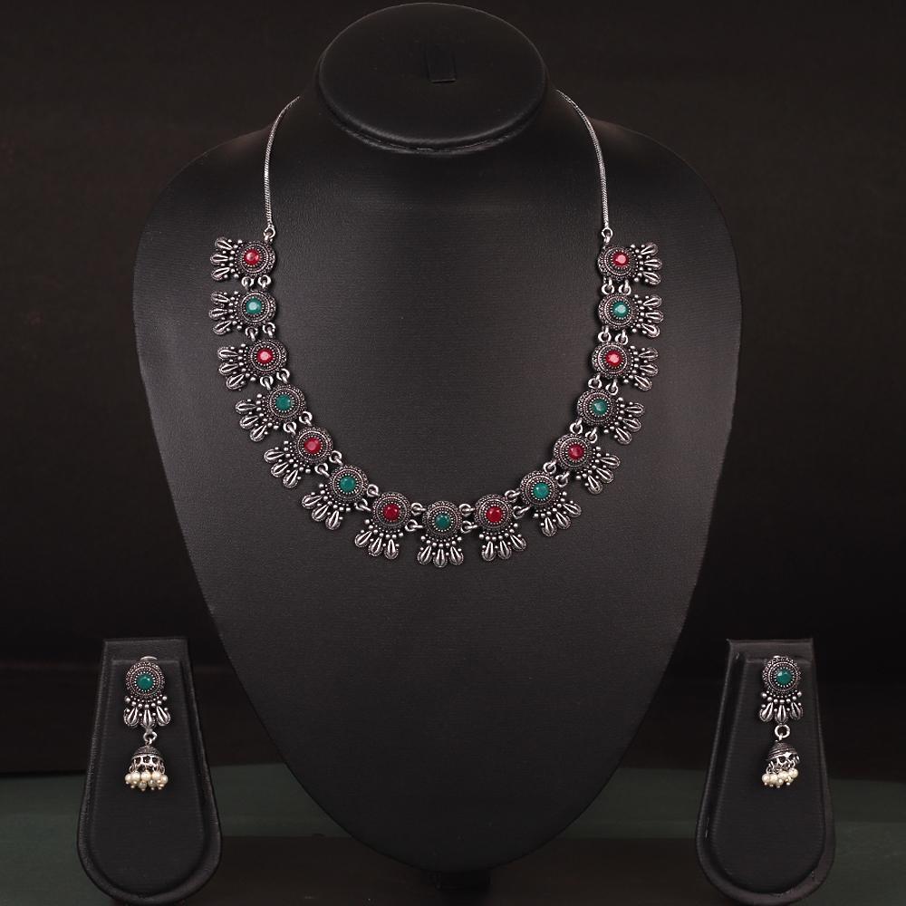 Women's Floral Shape Stone Necklace Set - InWeave