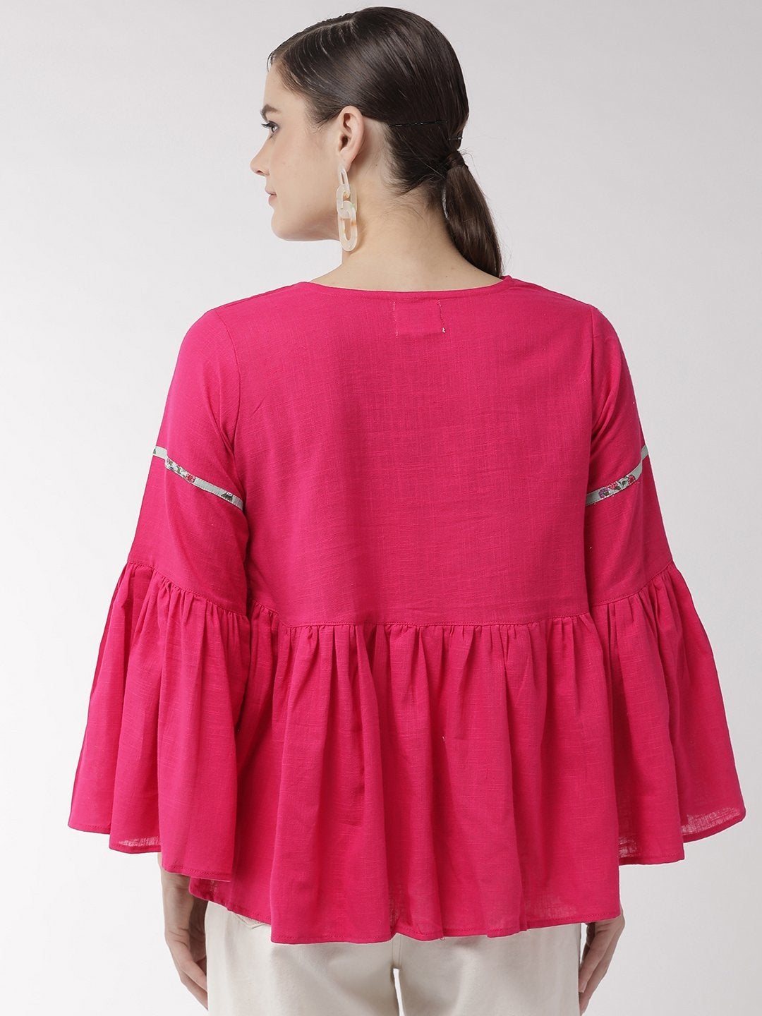 Women's Pink Solid Top - InWeave