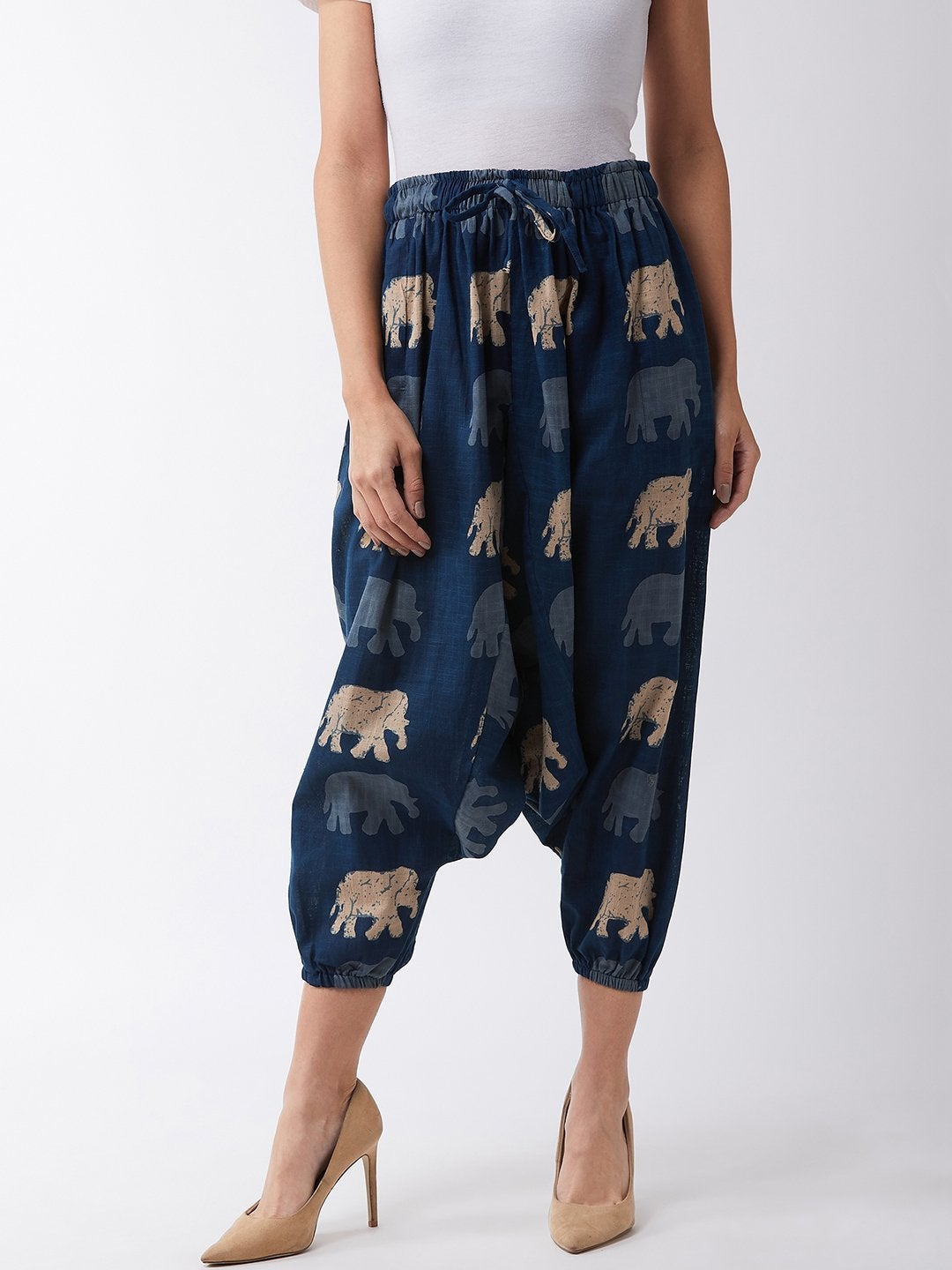 Women's Elephant Print Harem Pants - InWeave