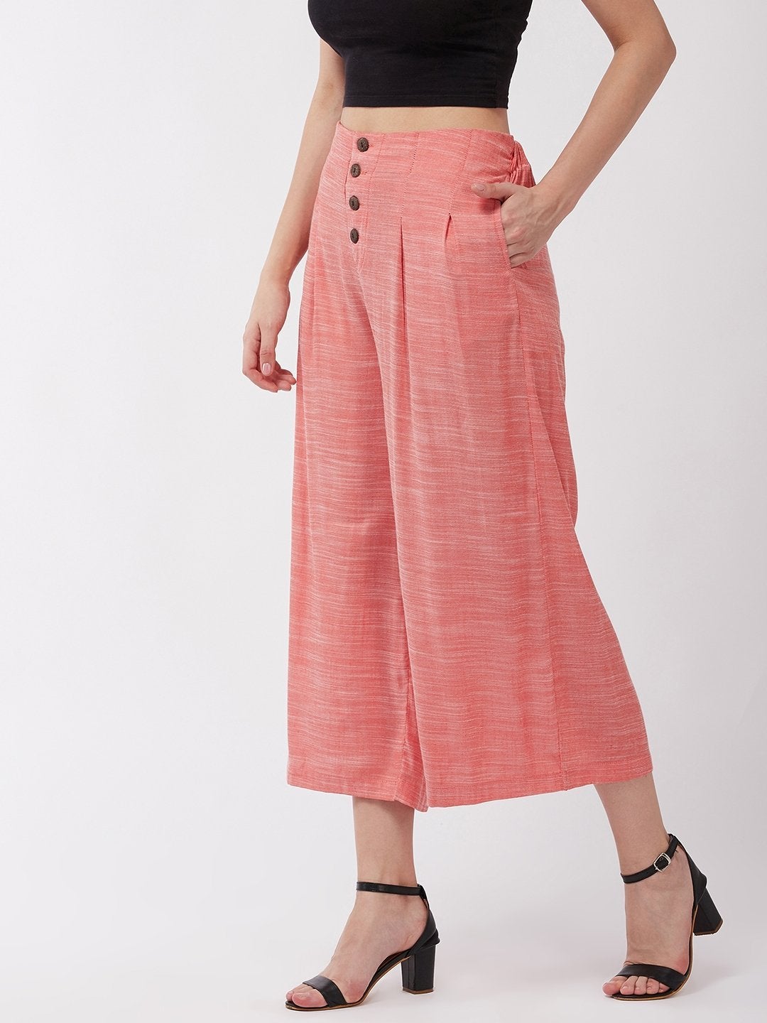 Women's Rouge Pink Culottes - InWeave