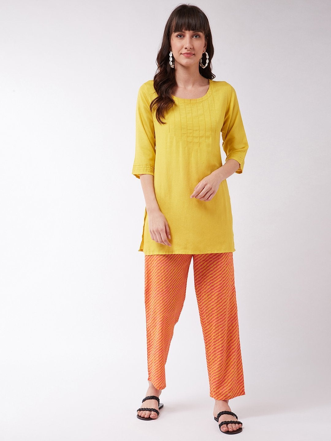 Women's Orange Mustard Lahriya Pant - InWeave