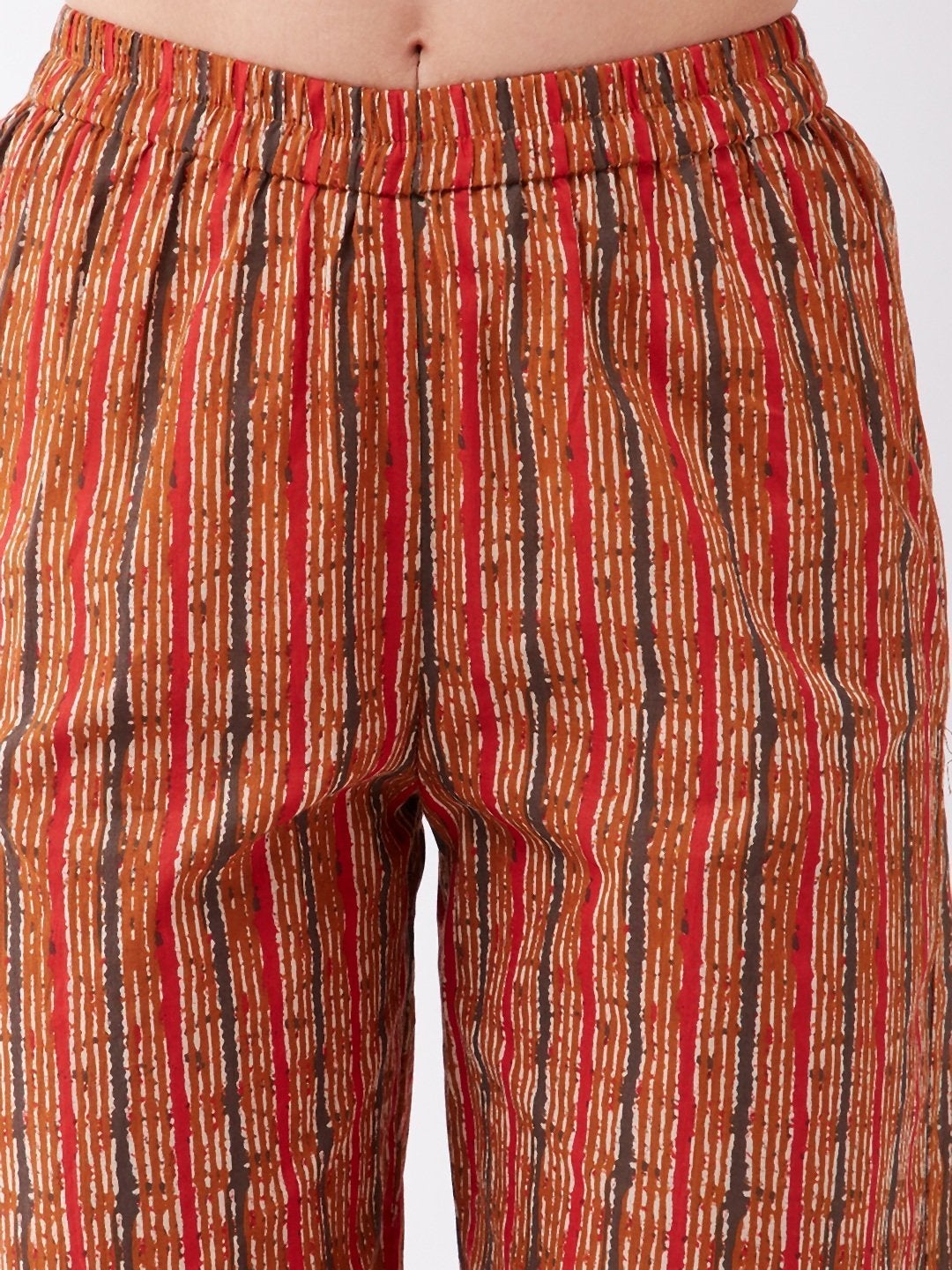 Women's Dark Mustard Striped Pant - InWeave