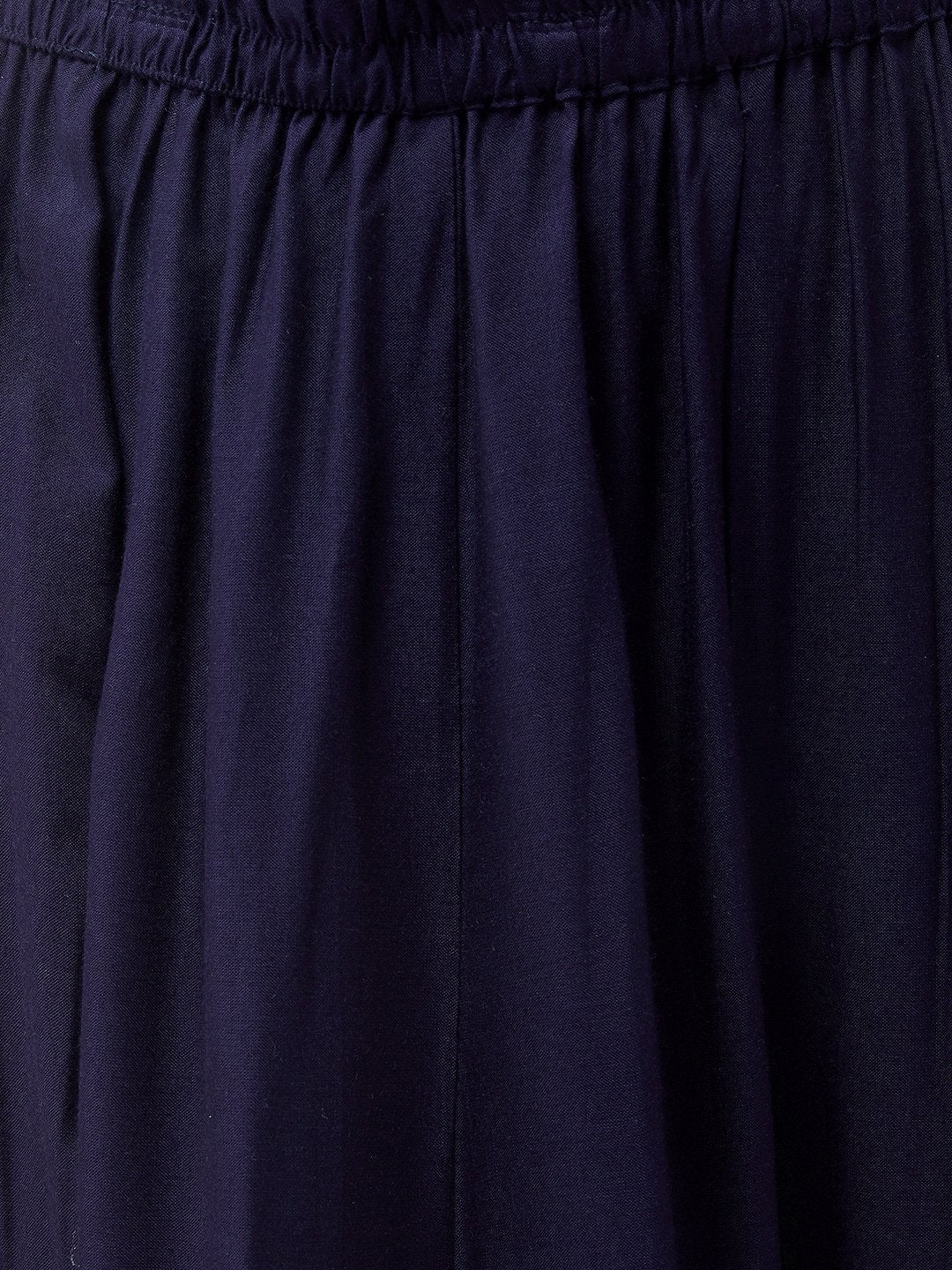 Women's Navy Blue Kurta With Skirt - InWeave