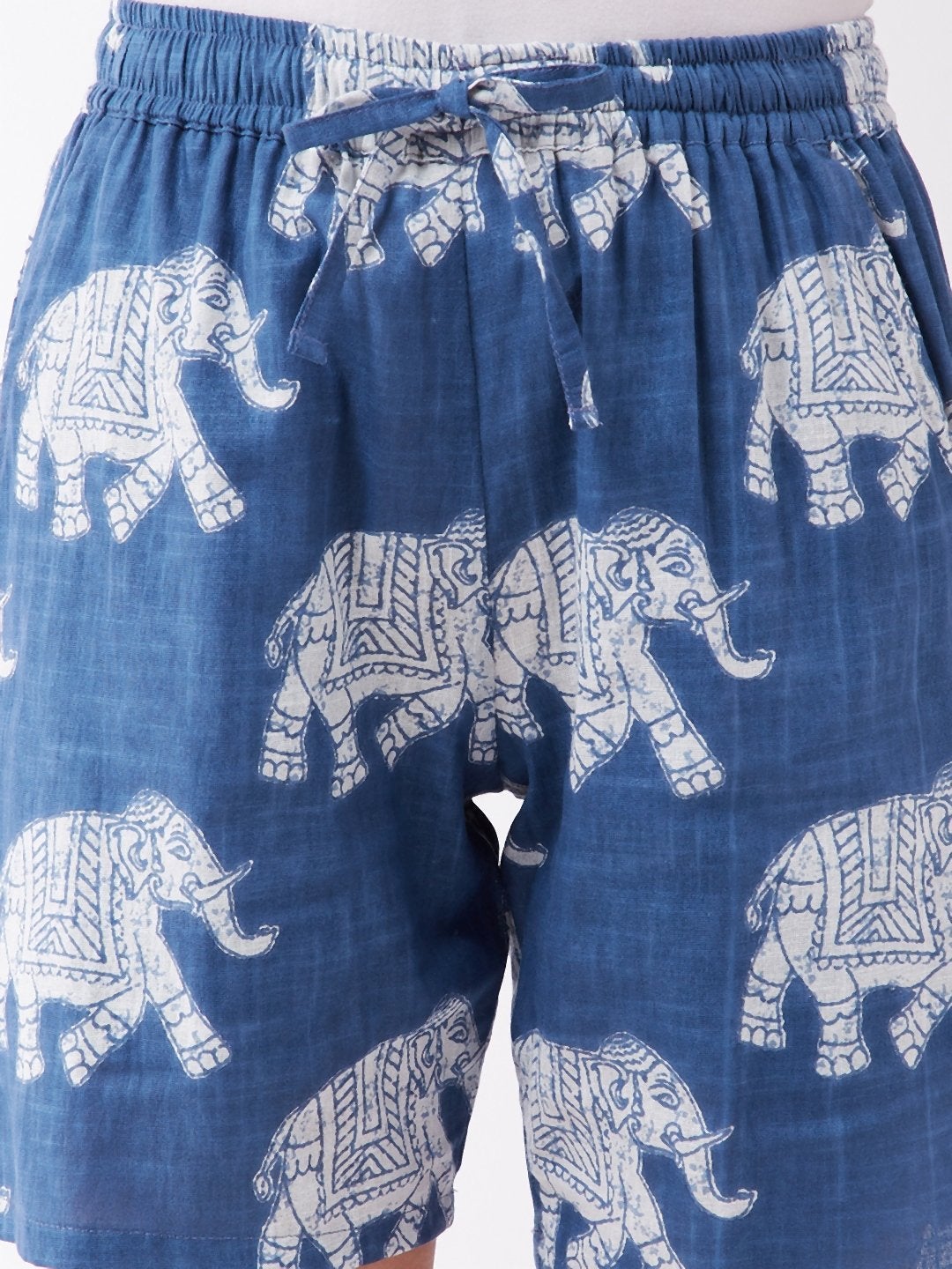 Women's Light Blue Elephant Shorts - InWeave