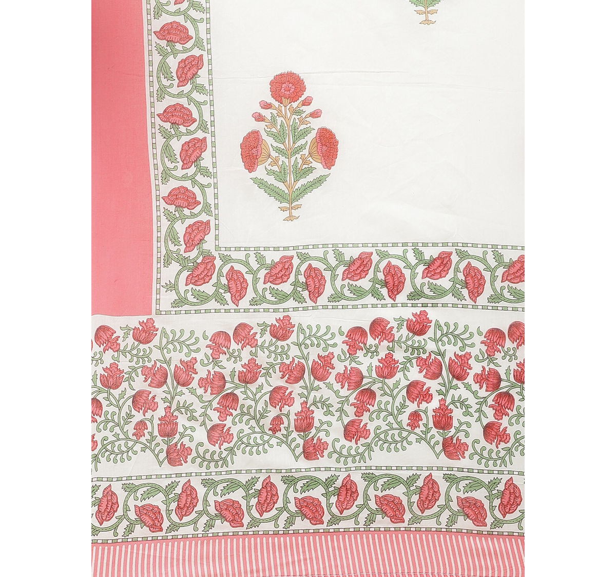Women's  Pink & White Yoke Design Kurta With Sharara & Dupatta - Wahe-NOOR