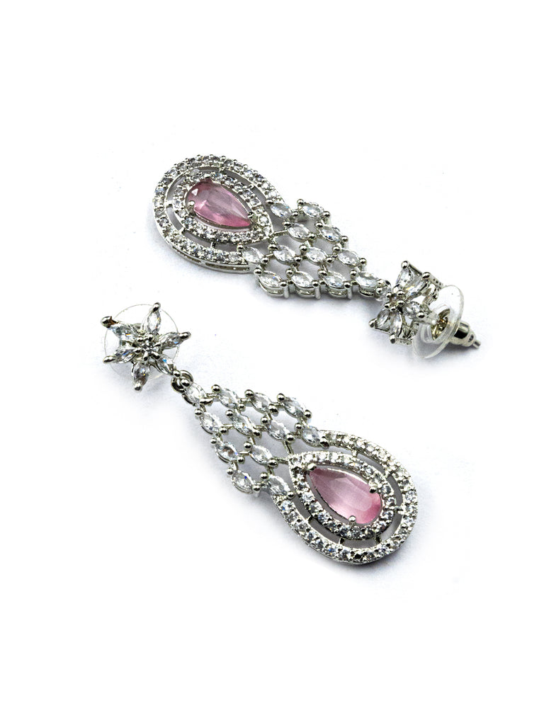Women's Fashionable Cubic Zirconia Multi Tear Drop Necklace Set for Parties