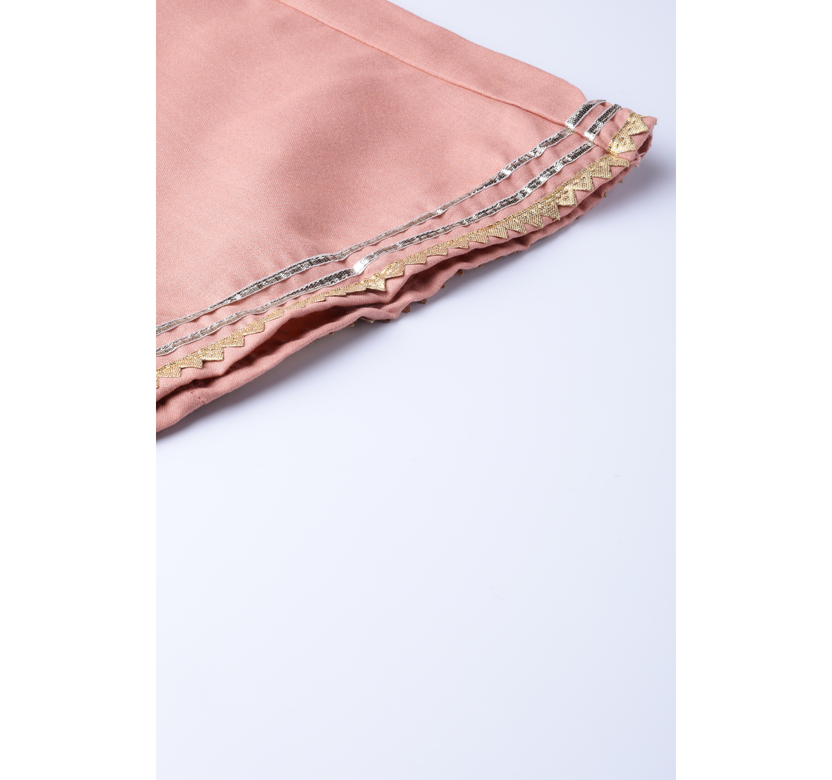 Women's  Peach-Coloured Solid Kurta With Palazzos - Wahe-NOOR