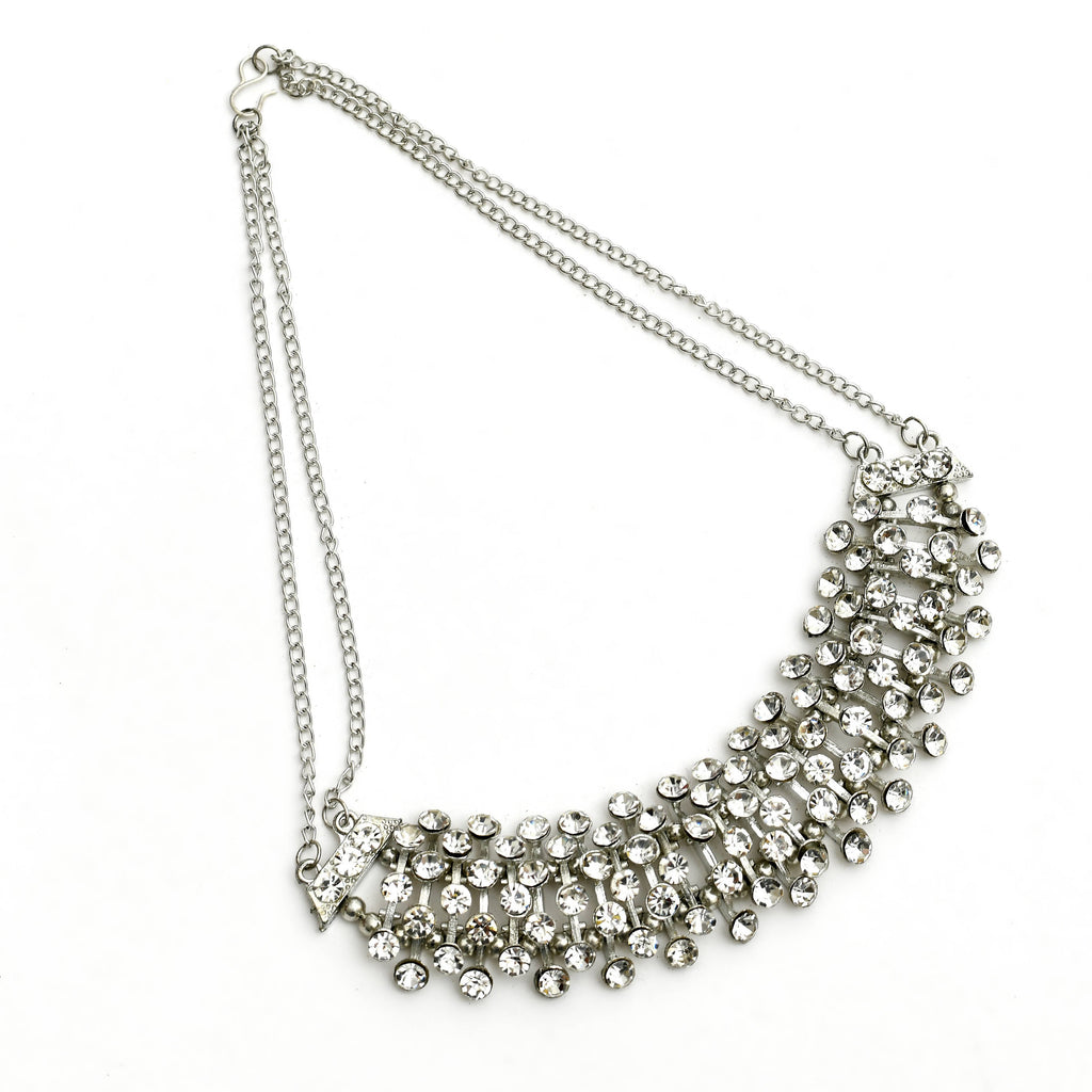 Kamal Johar Silver-Plated Kundan Nec
