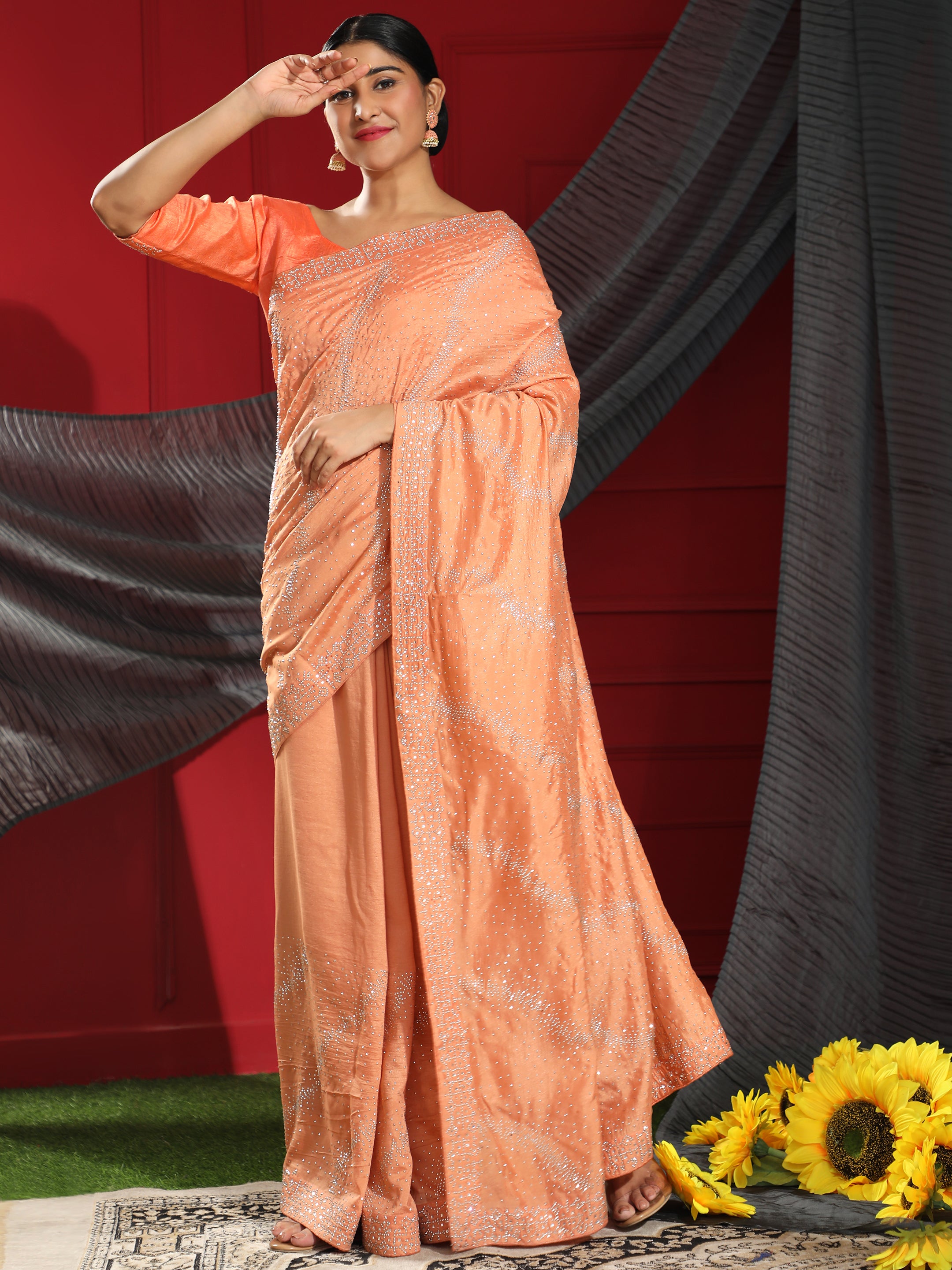 Women's Vichitra Saree With Blouse Piece (CHANDAN) - PUNYATHA CREATION
