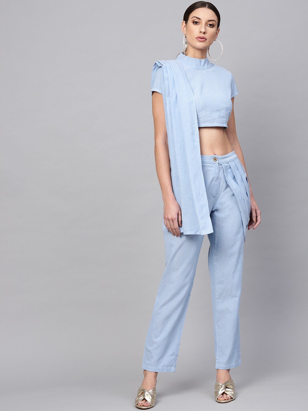 Women's  Solid Top with Trousers - AKS