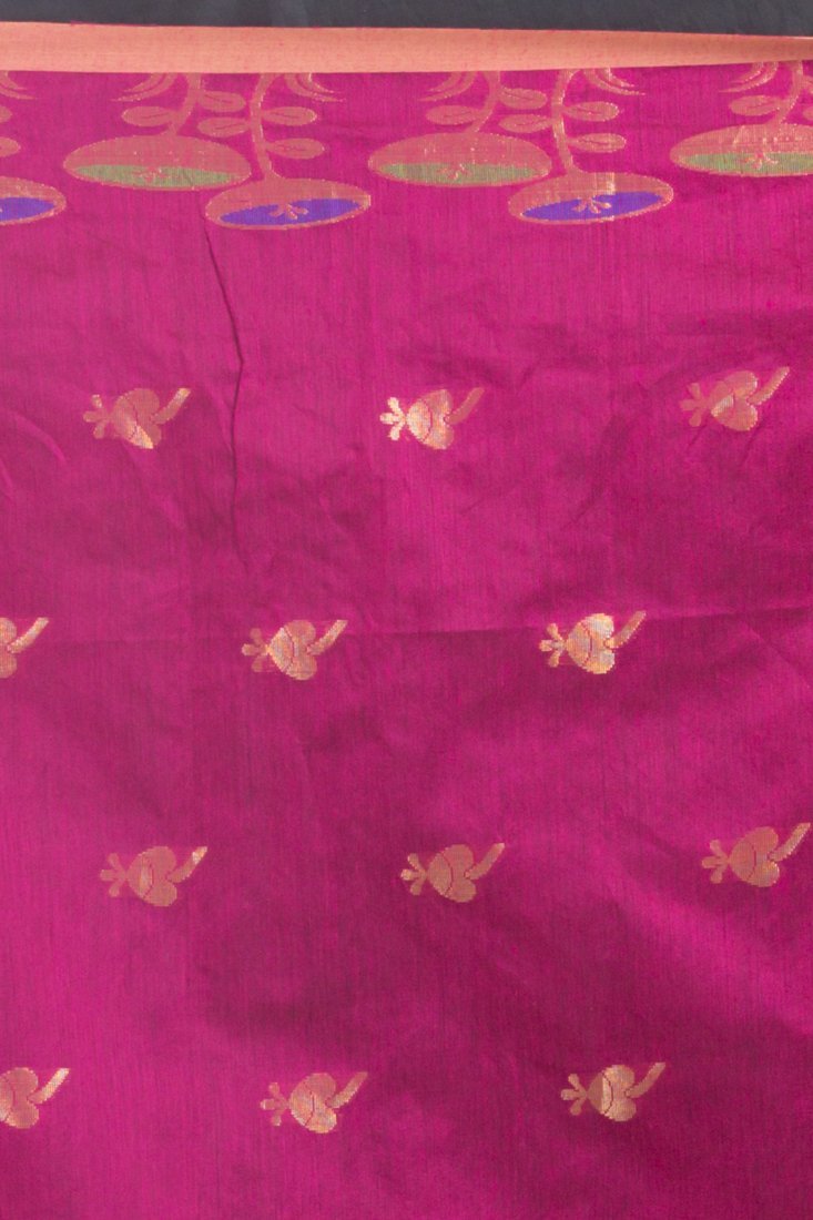 Women's All Over Jecquard Jori Work teal Handloom Saree - Angoshobha