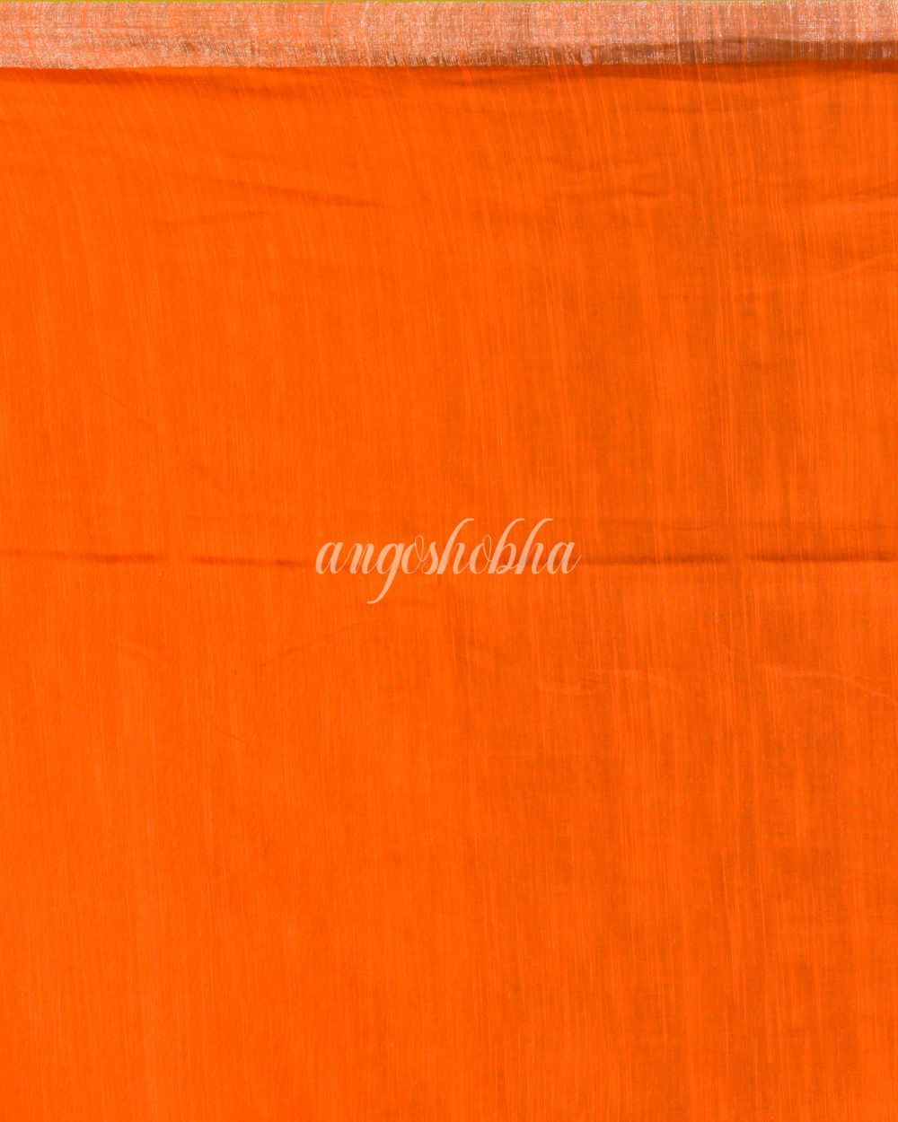 Women's Orange Handwoven Cotton Saree - Angoshobha