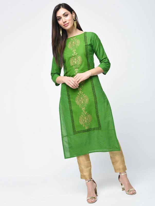 Women's Block Printed Straight Kurta