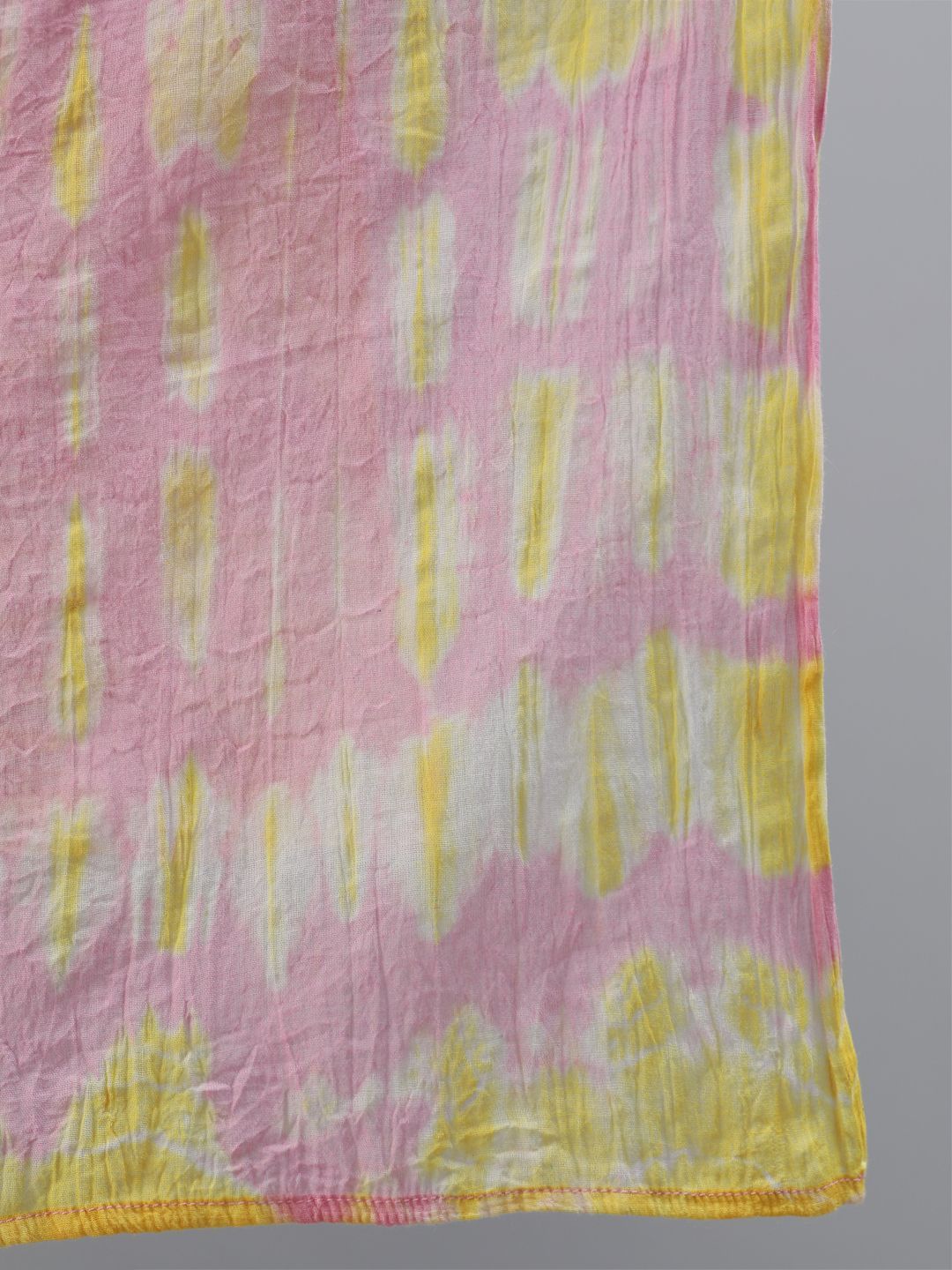 Women's Pink & Yellow Ombre Printed A-Line Kurta With Pant & Dupatta Set - AKS