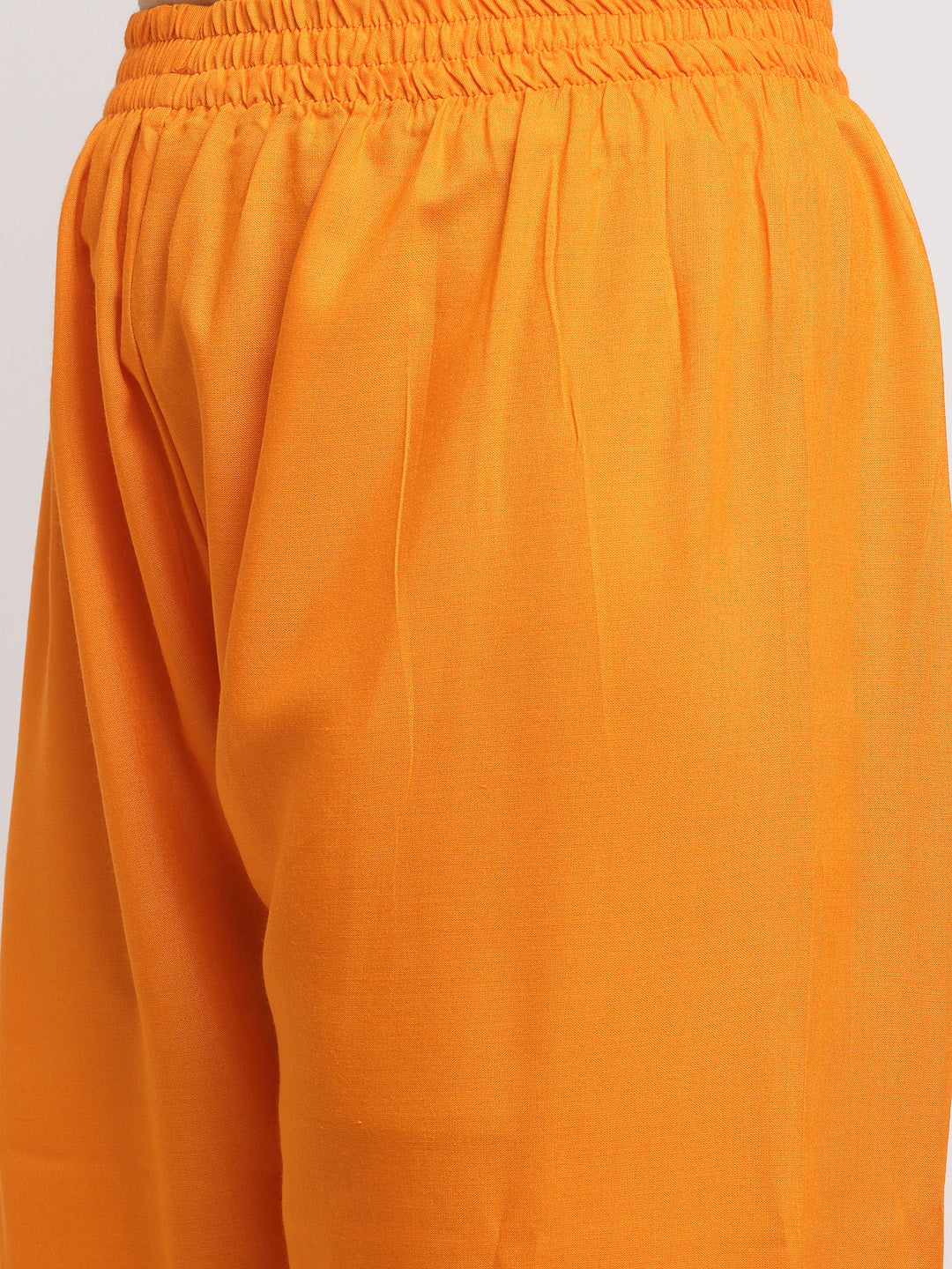 Womens Orange Anarkali Kurta With Palazzos & Dupatta By Rudra Bazaar (3 Pcs Set)
