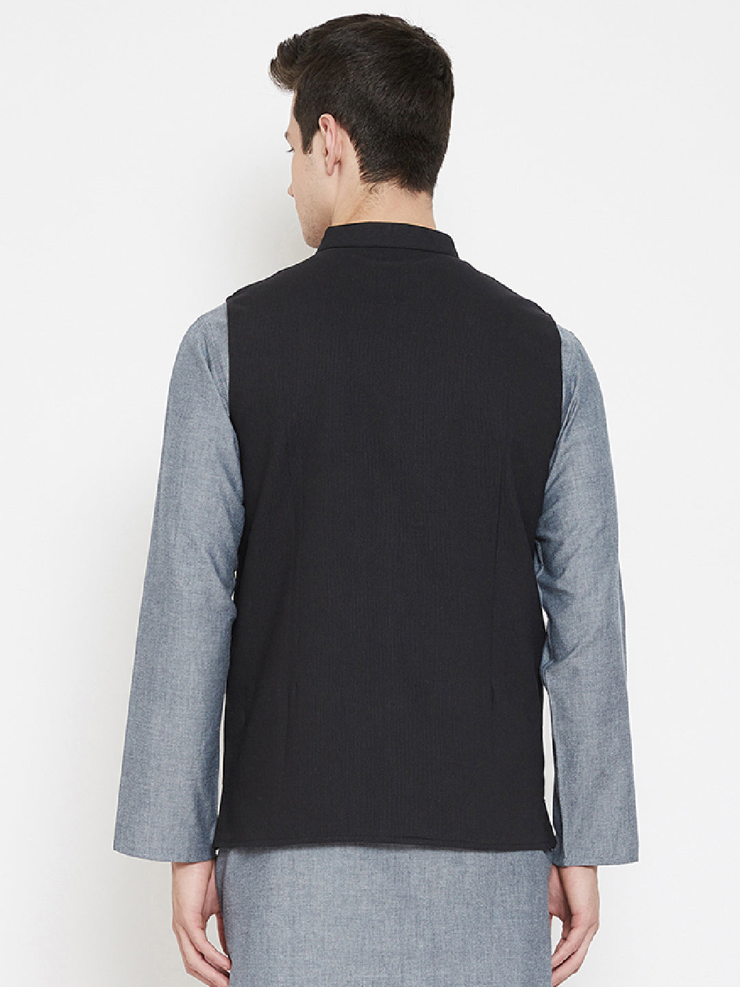 Men's Solid Black Nehru Jacket