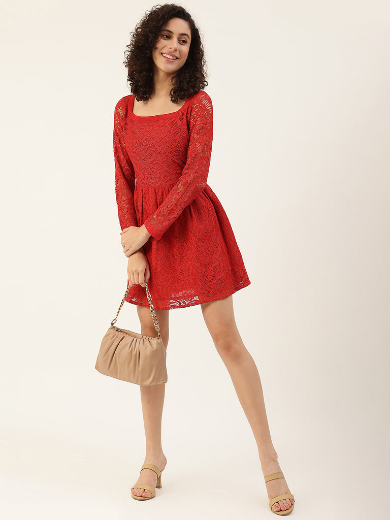 Women's Red Net Dress