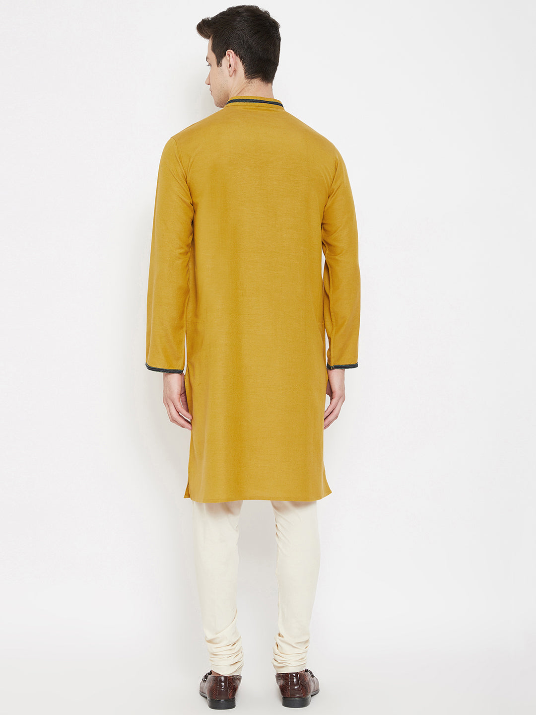 Men's Mustard Thread Work Kurta