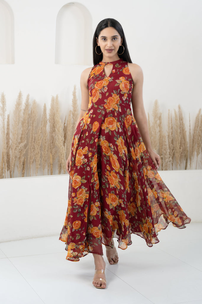 Womenâ€™S Brown Maxi Dress
