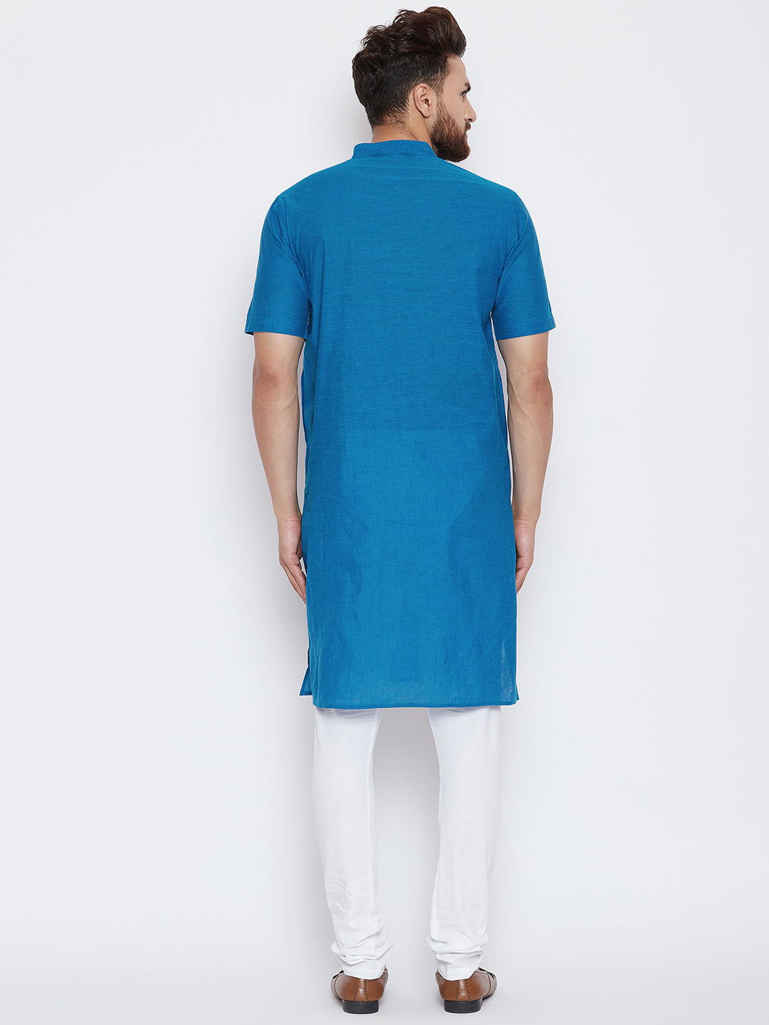 Men's Royal Blue Solid Kurta