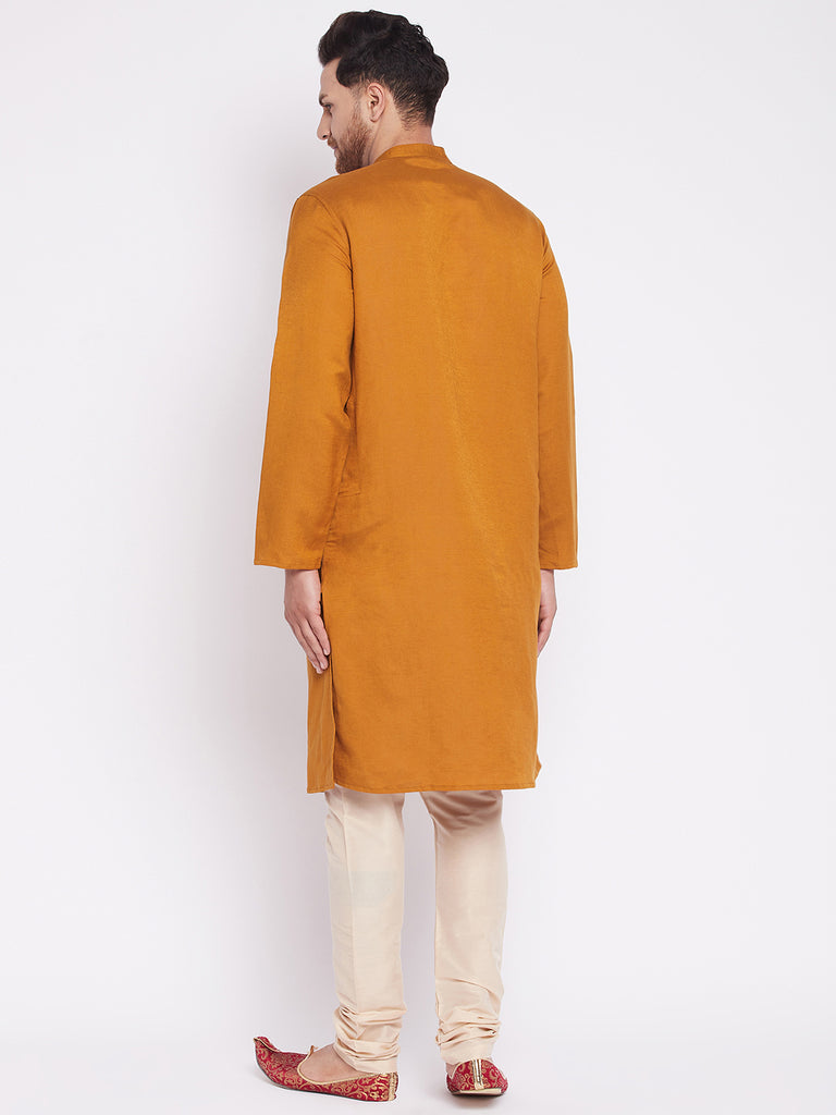 Men's Long Kurta with Band Colla