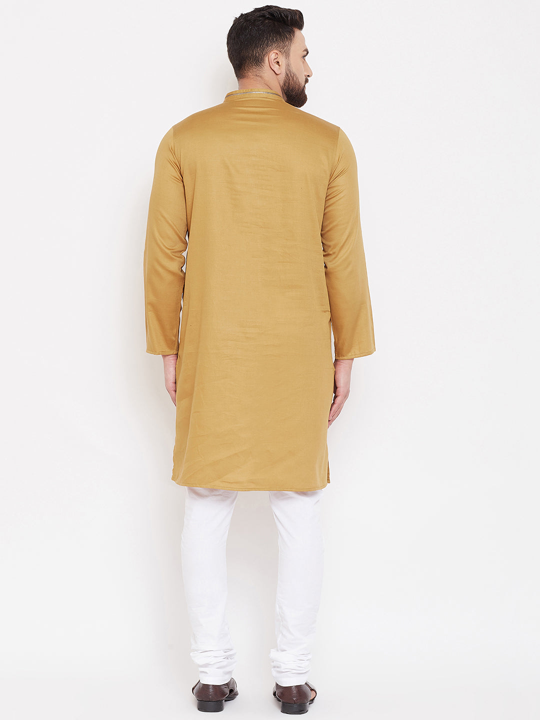 Men's Beige Linen Festive Kurta