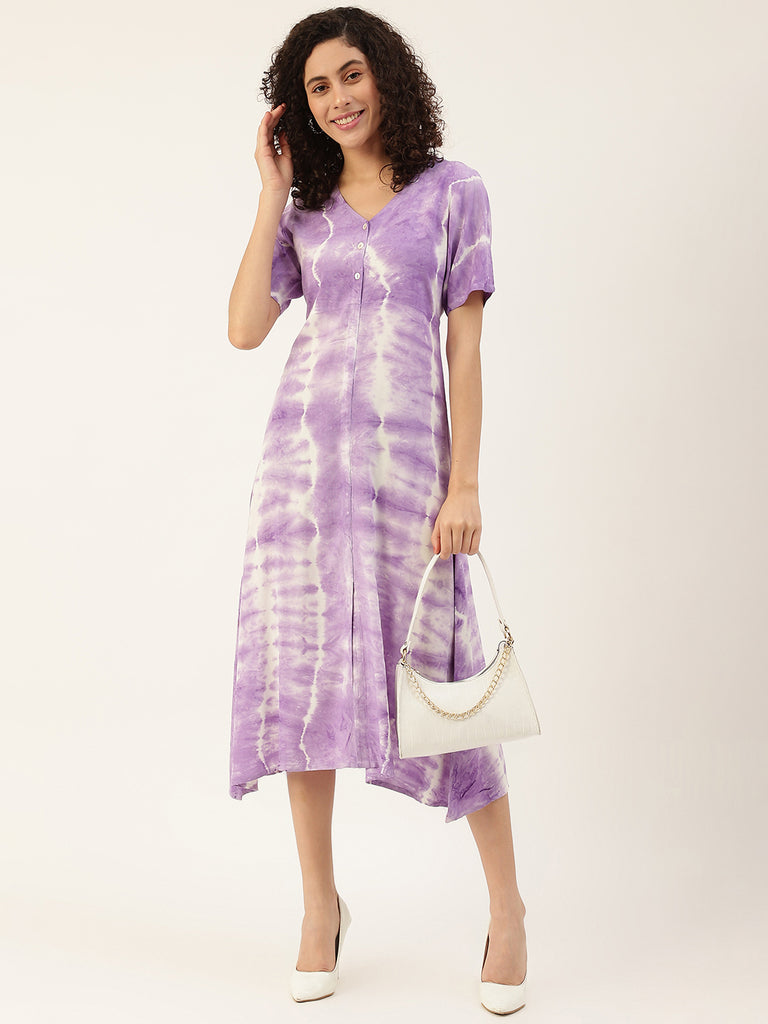 Women's Lavender Placket Dress