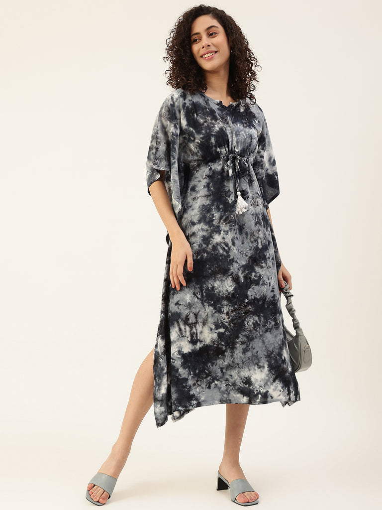 Women's Pink Bobbin Tie-Dye Rayon Dress