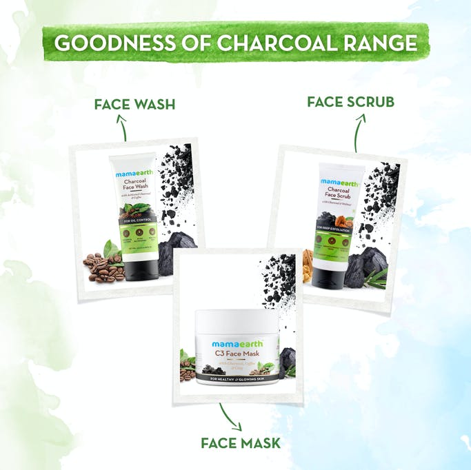 charcoal face wash for oil control, 100ml - Mama Earth