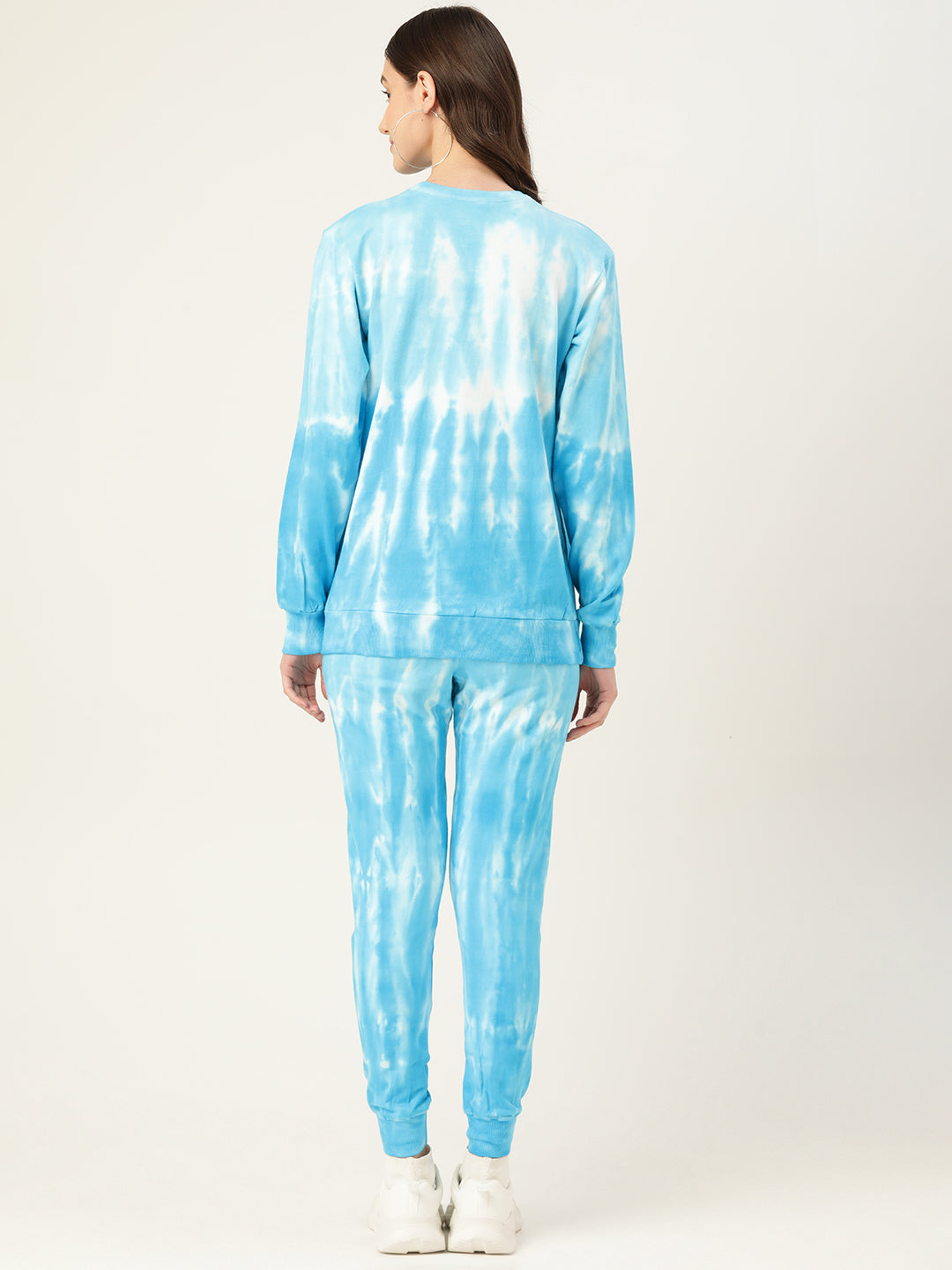 Women's Blue Ombre Dye Sweatshirt With Joggers - Maaesa