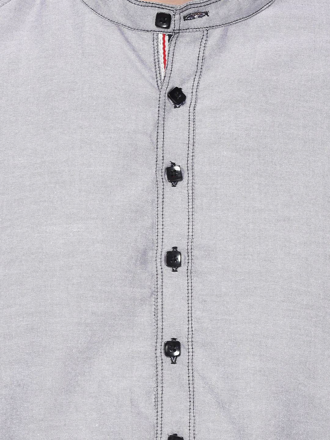 Men's Grey Pure Cotton Shirt Kurta - Even Apparels