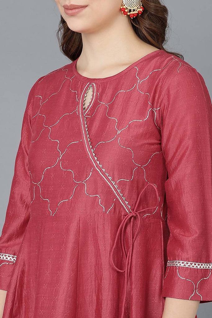 Women's Poly Silk Embroidered Kurta Pants With With Dupatta